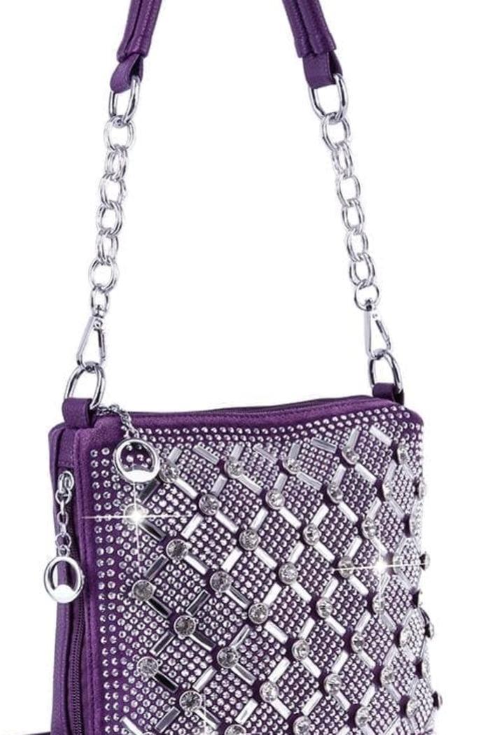 Spectacular Rhinestone Patterned Hobo Handbag Product Image