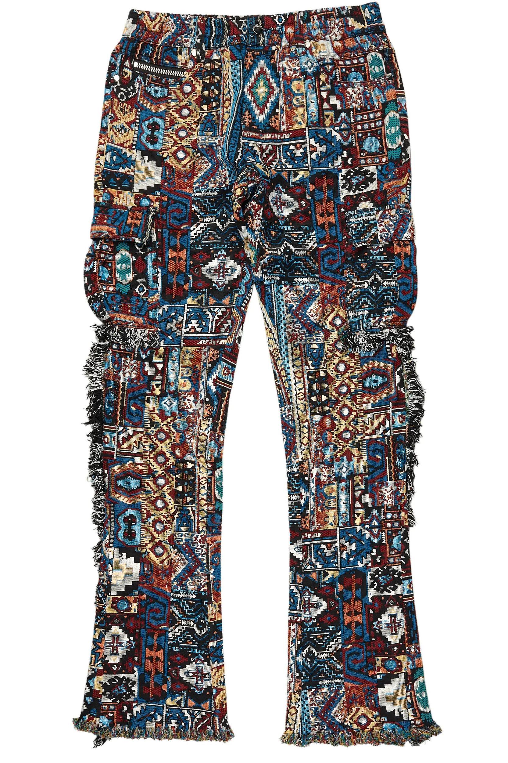 Ayami Blue Slim Tapestry Flare Jean Male Product Image