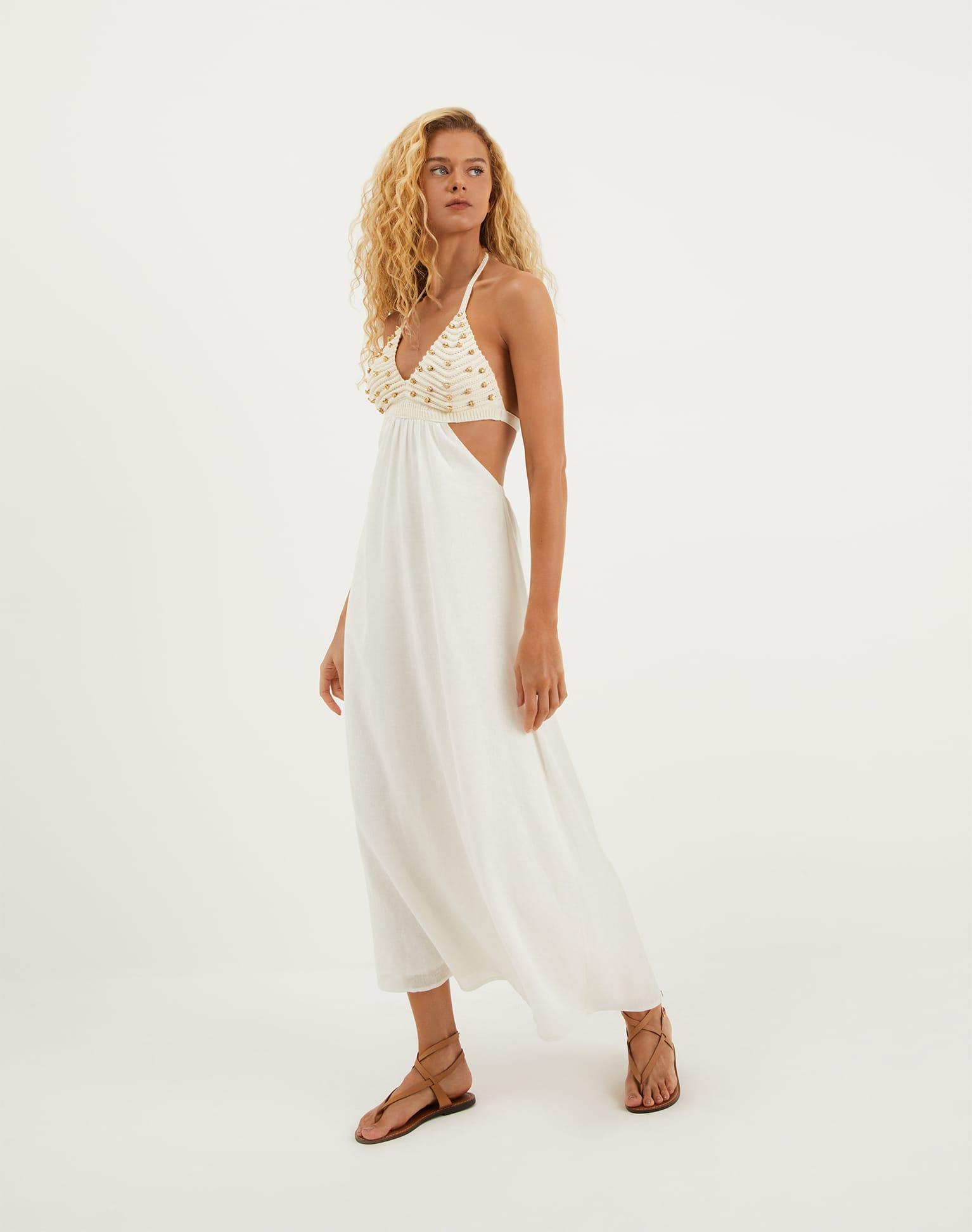 Ivy Long Dress - Off White Product Image