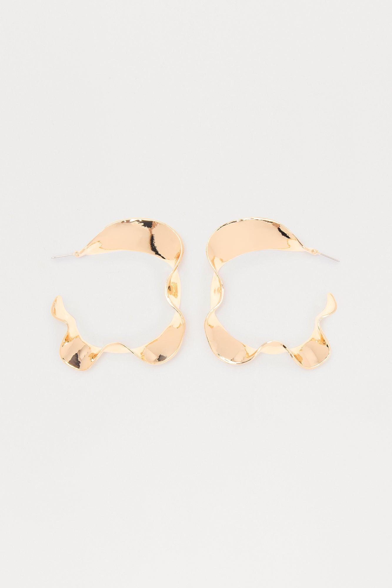 Diane Abstract Hoop Earrings - Gold Product Image