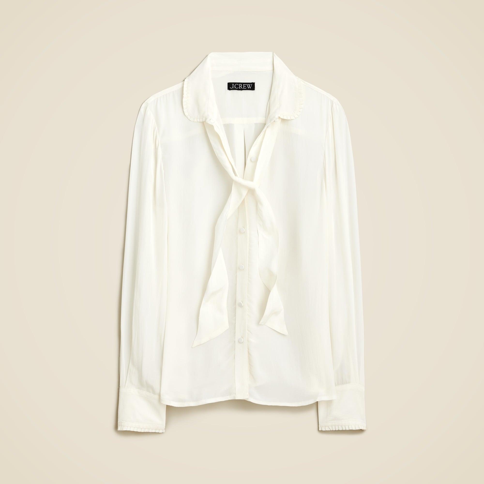 Crepe de chine tie shirt Product Image