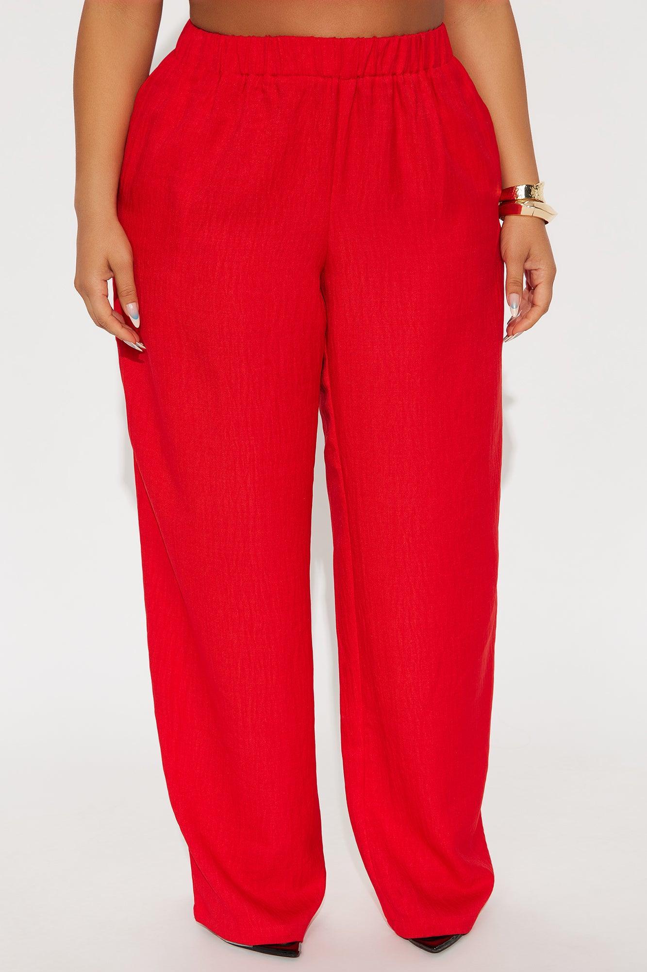 Daydreaming Wide Leg Airflow Pant - Red Product Image