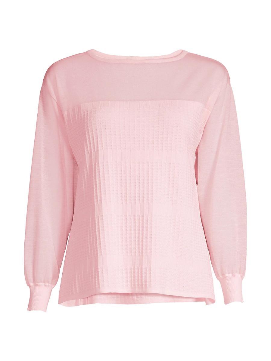 Womens Sheer Yoke Knit Tunic Product Image