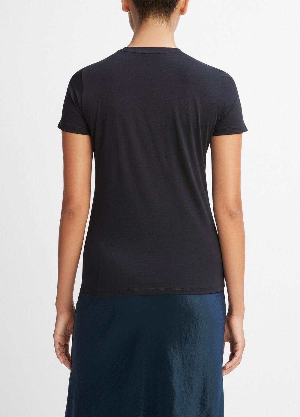 Womens Essential Pima Cotton Crew Neck T-Shirt, Coastal Blue, Size XL Vince Product Image