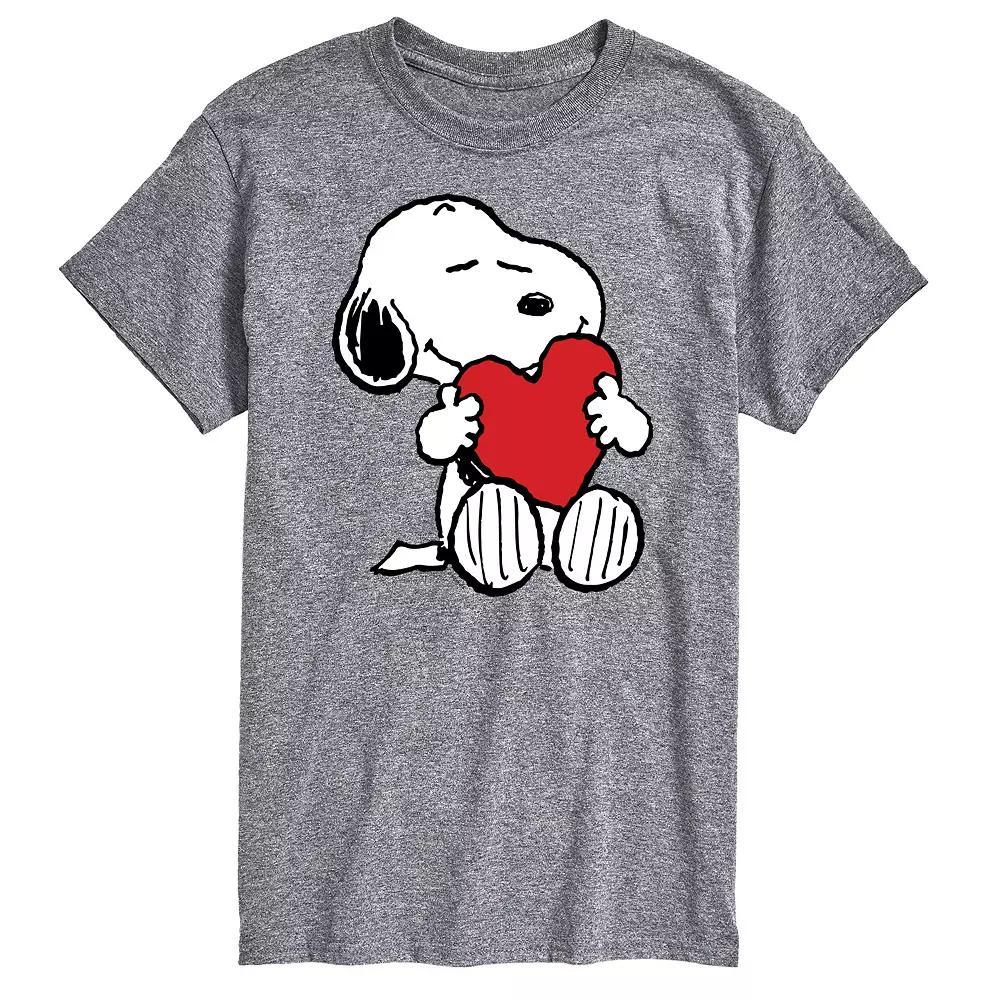 Men's Peanuts Valentine's Hugging Tee, Size: Medium, Gray Product Image