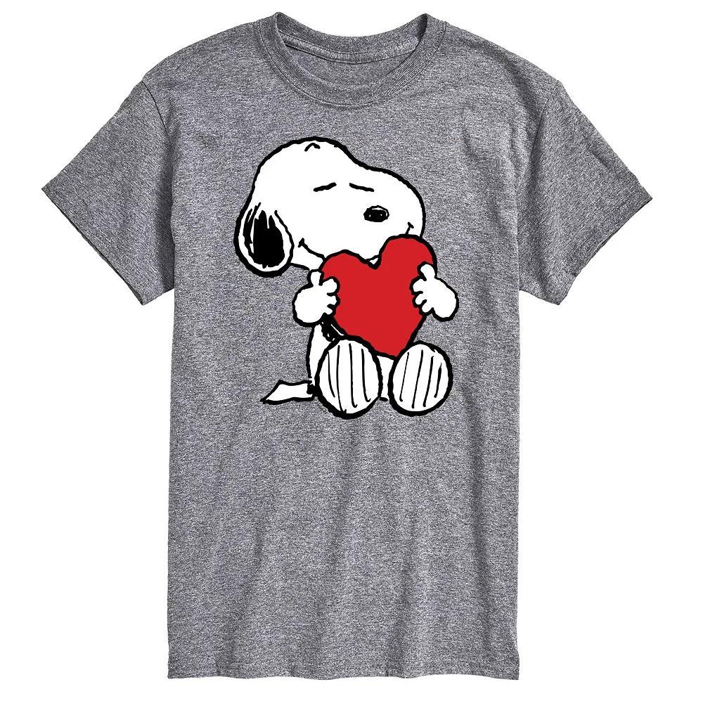 Men's Peanuts Valentine's Hugging Tee, Size: Medium, Gray Product Image