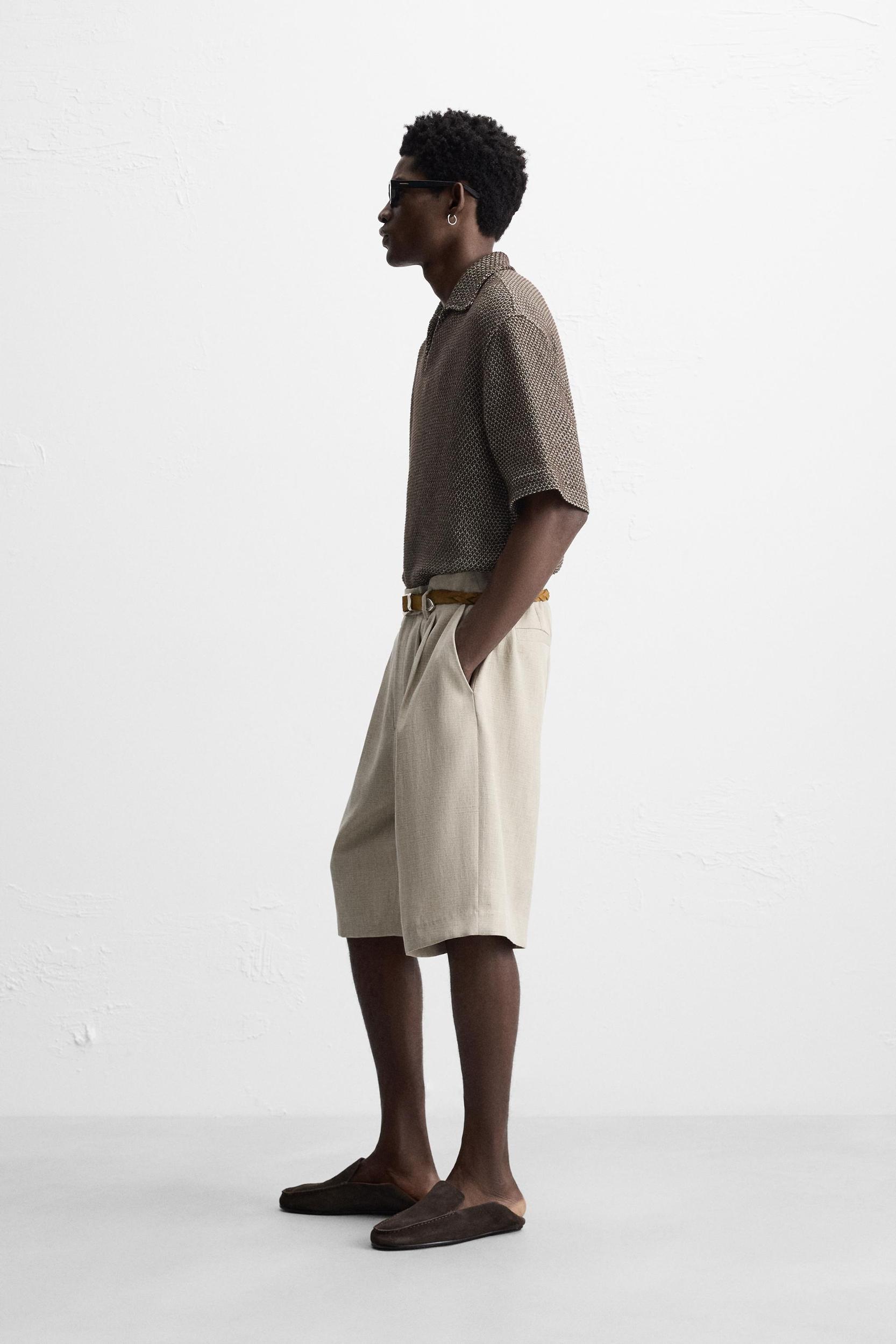 OPEN KNIT POLO SHIRT Product Image