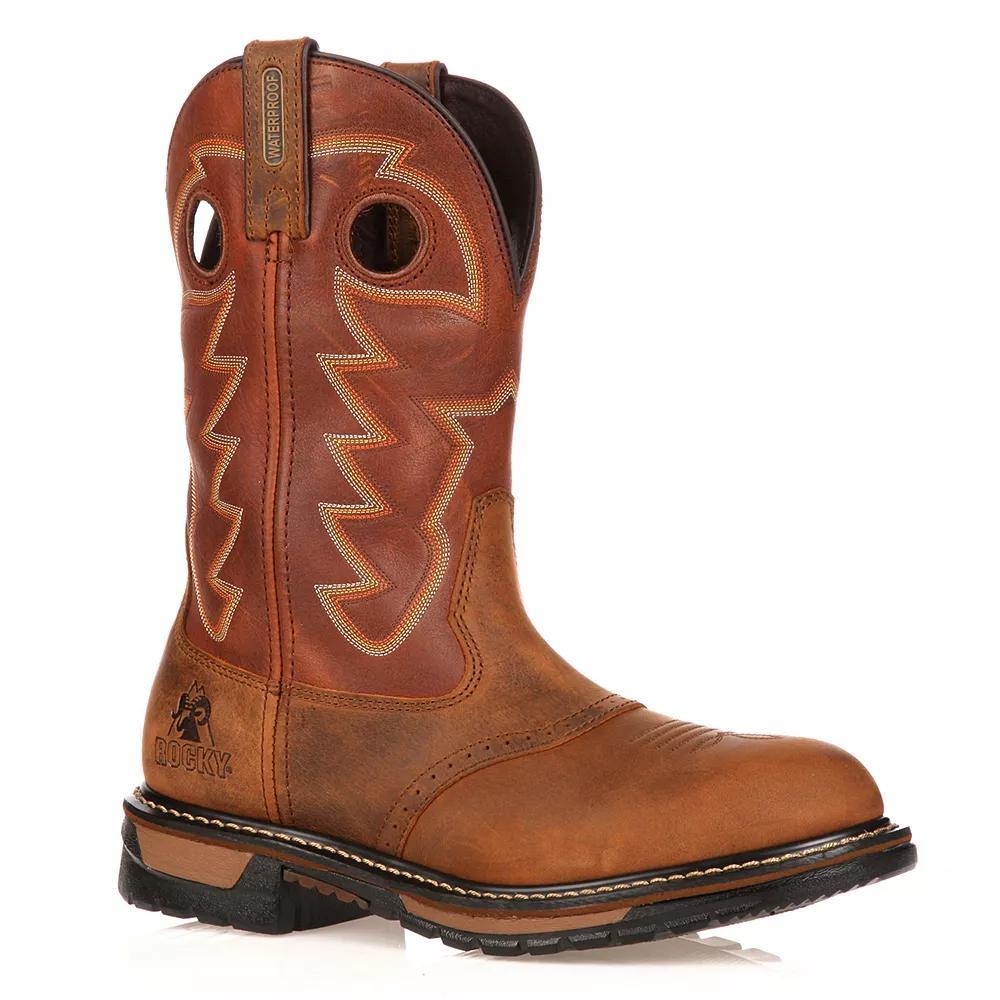 Rocky Original Ride Branson Roper Mens 11-in. Waterproof Western Work Boots Product Image