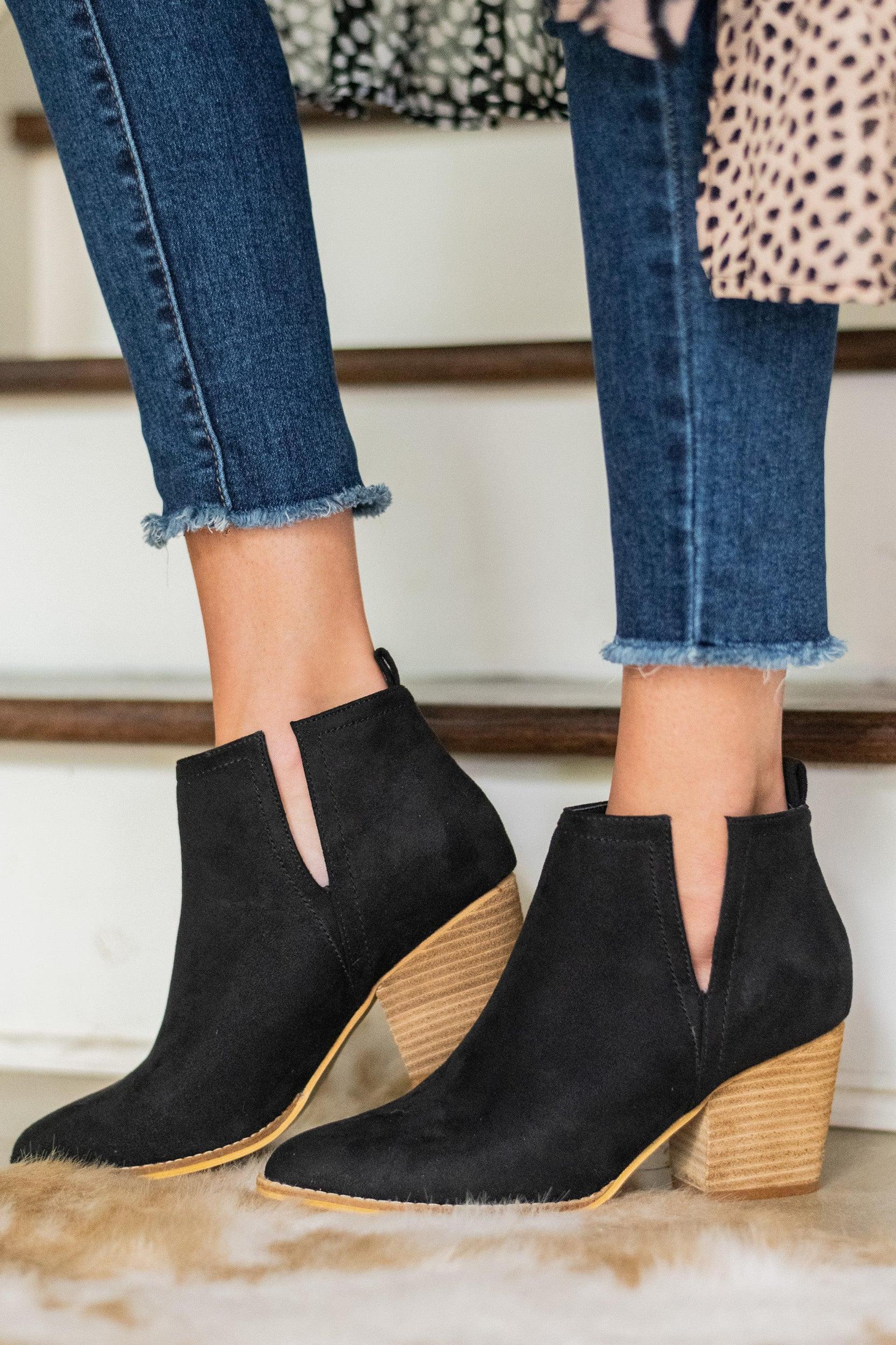 Prime Time Black Booties Female Product Image
