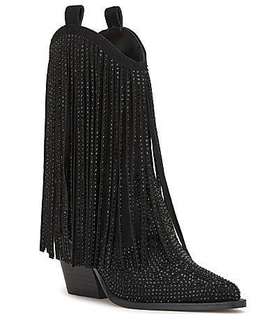 Jessica Simpson Paredisa Rhinestone Fringe Western Cowboy Booties Product Image
