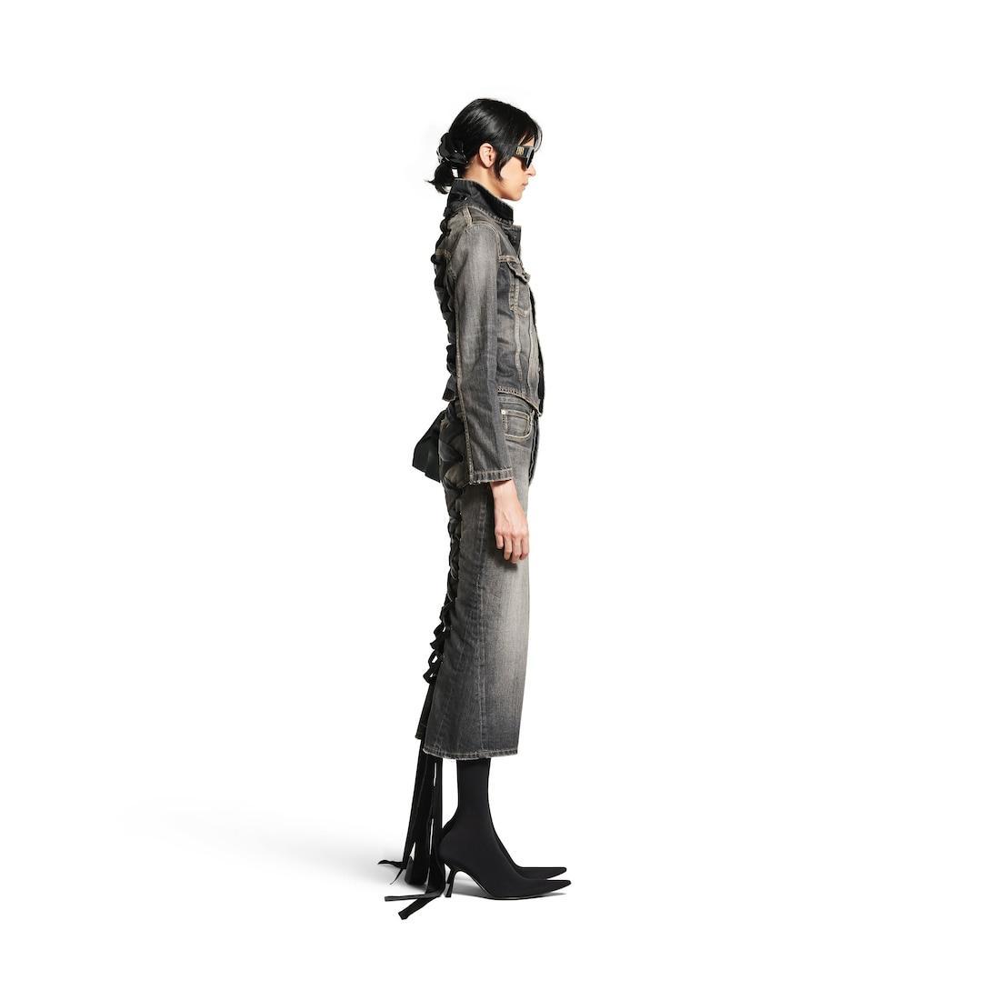 Women's Lace-up Jacket in Dark Grey Product Image
