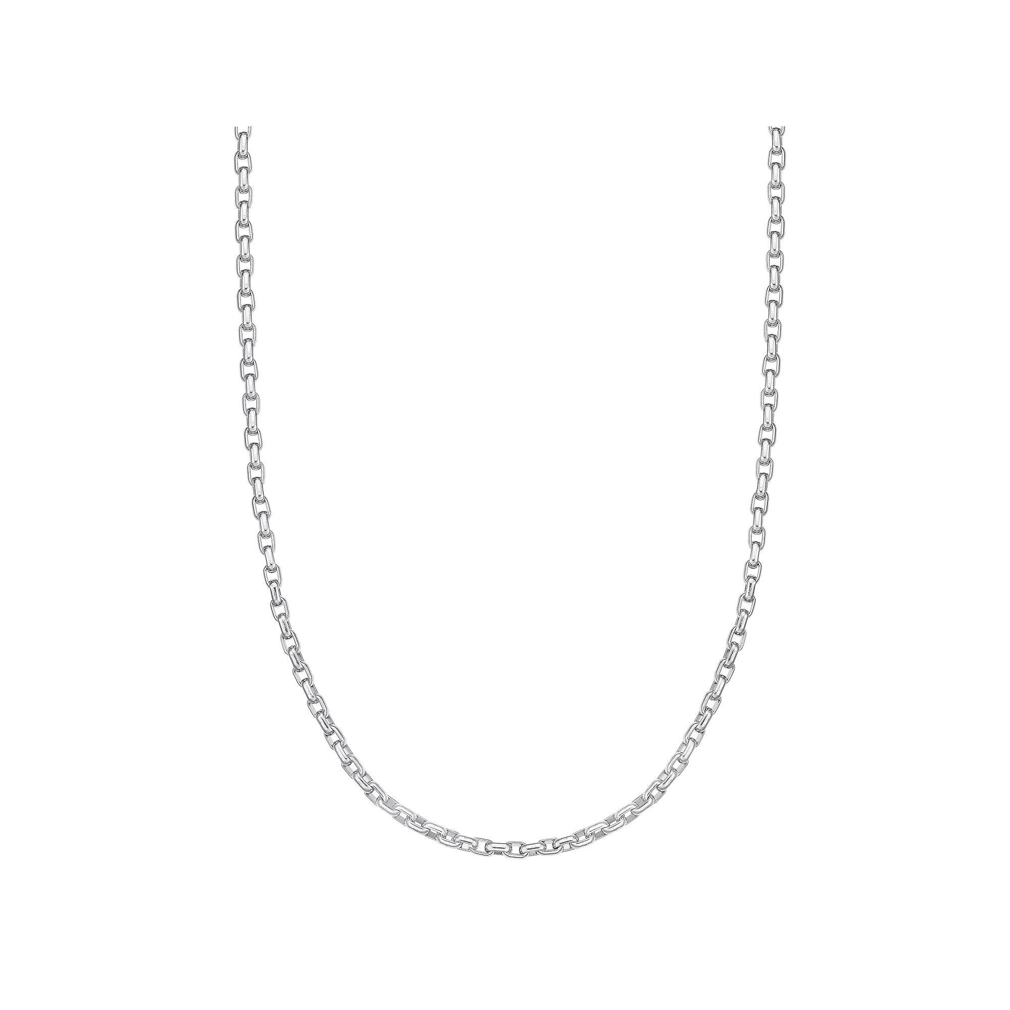 Mens LYNX Stainless Steel 5 mm Rolo Chain Necklace Silver Product Image