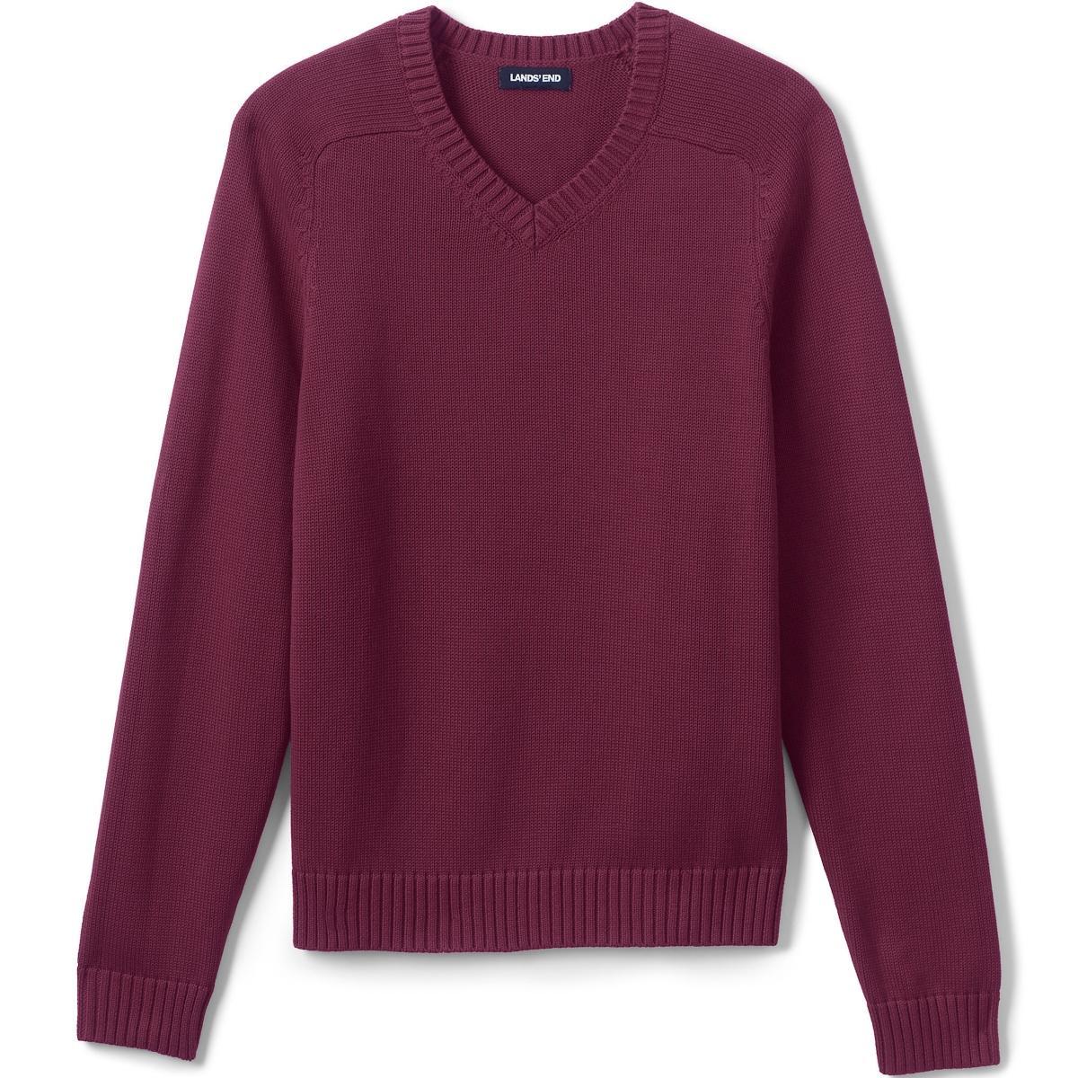 Mens' Lands' End School Uniform V-Neck Sweater, Men's, Size: Medium, Classic Blue Product Image