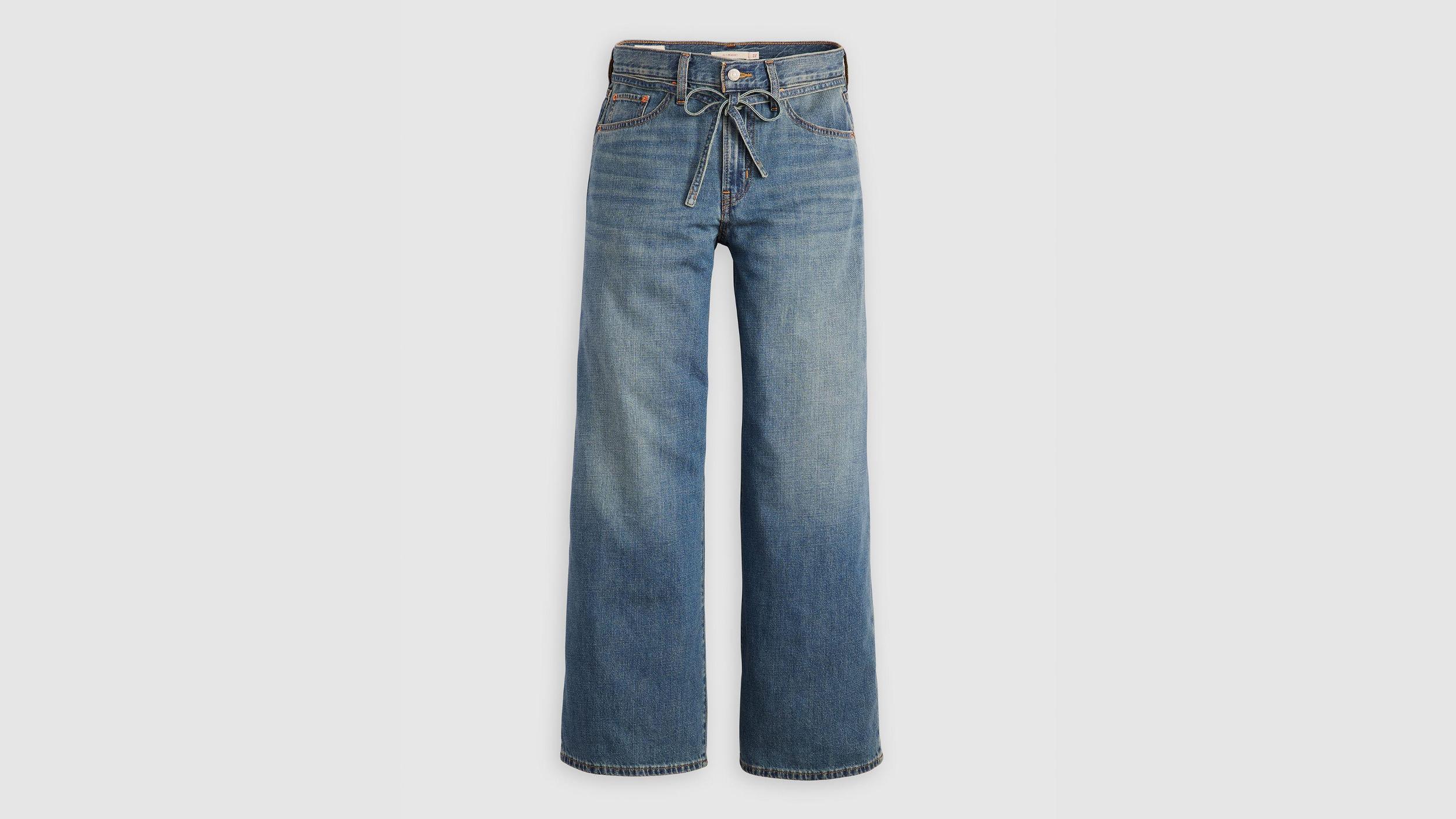XL Baggy Straight Linen+ Denim Women's Jeans Product Image