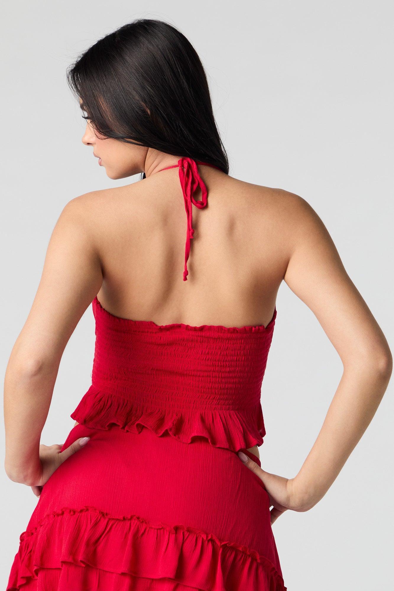 Sweetheart Smocked Halter Cami Female Product Image