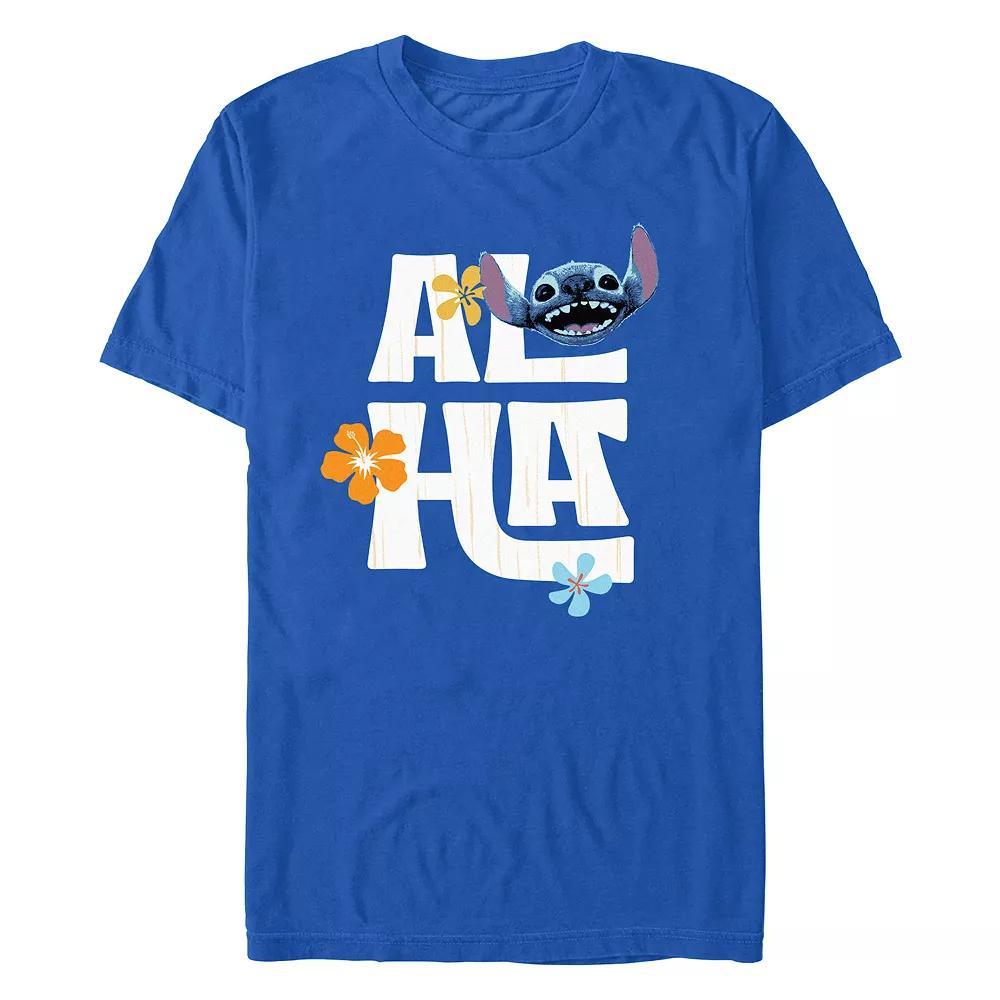 Disney's Lilo & Stitch Aloha Stack Men's Graphic Tee, Size: Large, Royal Product Image