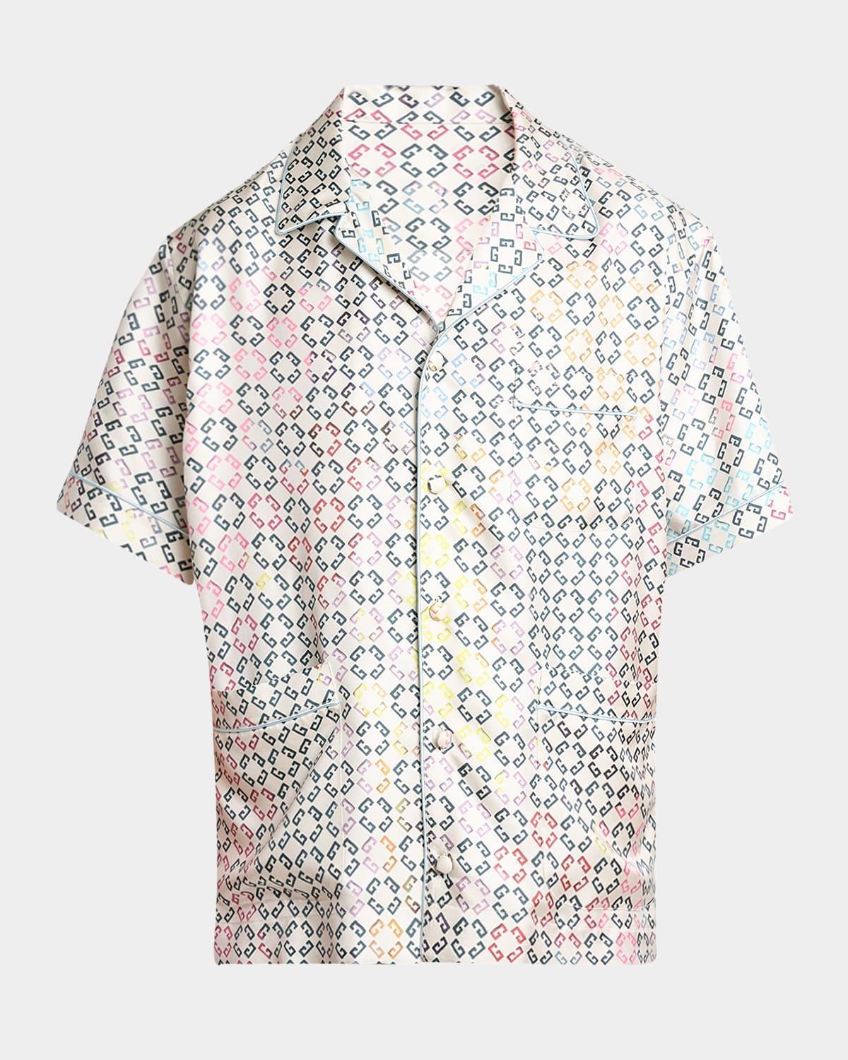 Mens Pyjamas Shirt in Monogram 72 Silk Product Image
