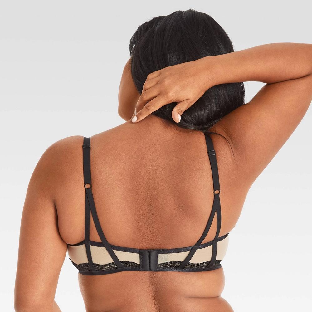 Maidenform Women's Love the Lift Push-Up & In Satin Demi Bra DM9900 - Black/White/Beige 38D Product Image