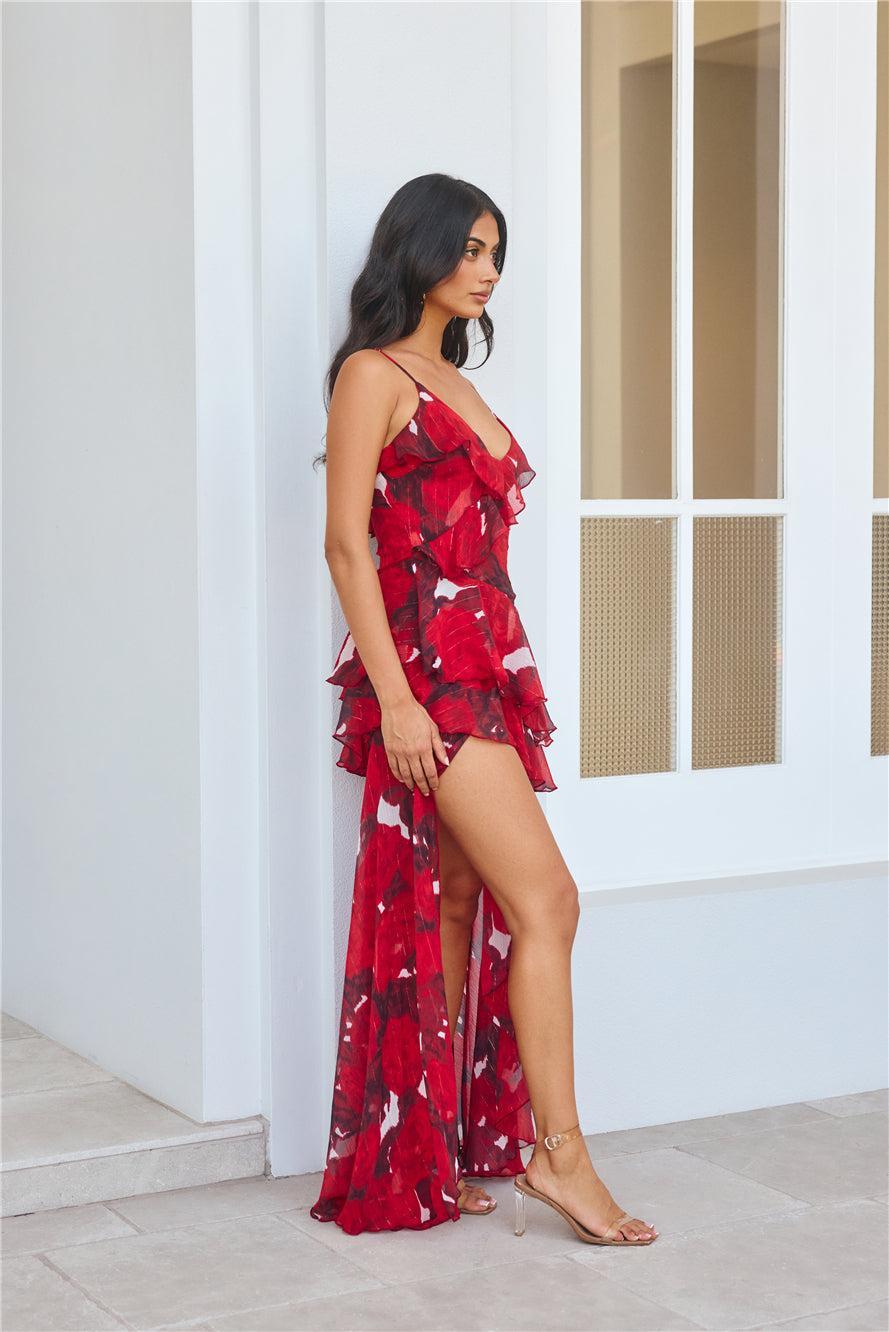 Saffron Breeze Maxi Dress Red Product Image