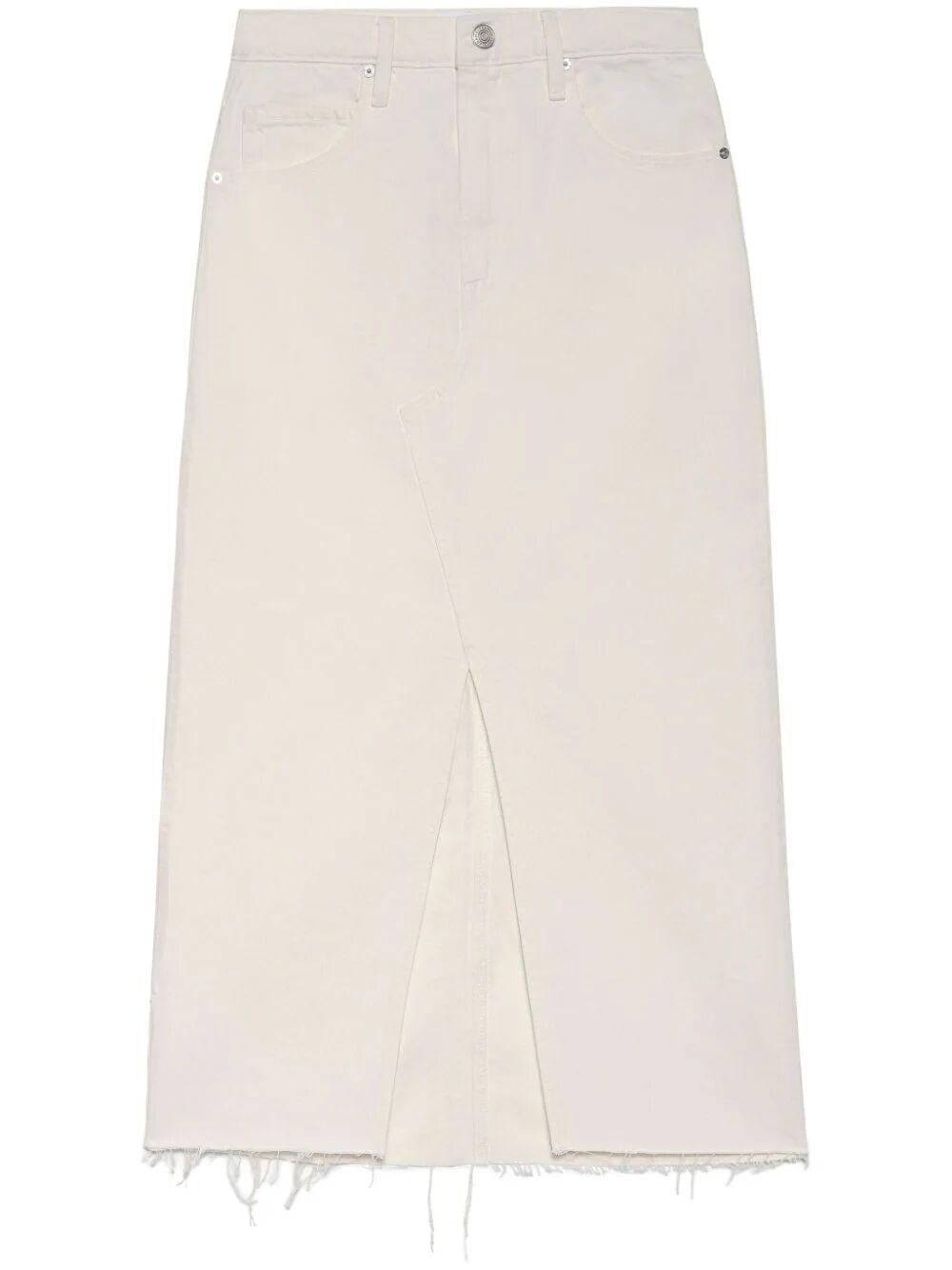 FRAME The Midaxi Skirt In White Product Image