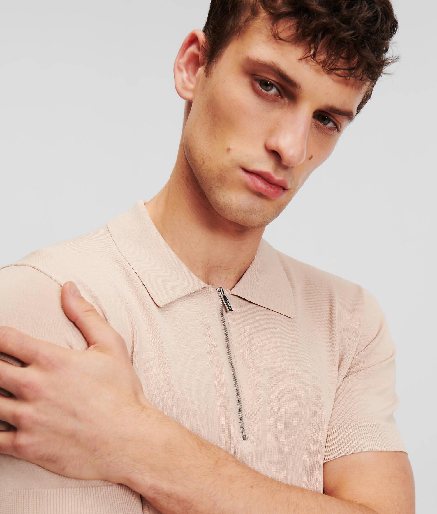 KNIT POLO 1/2 SLEEVE Product Image