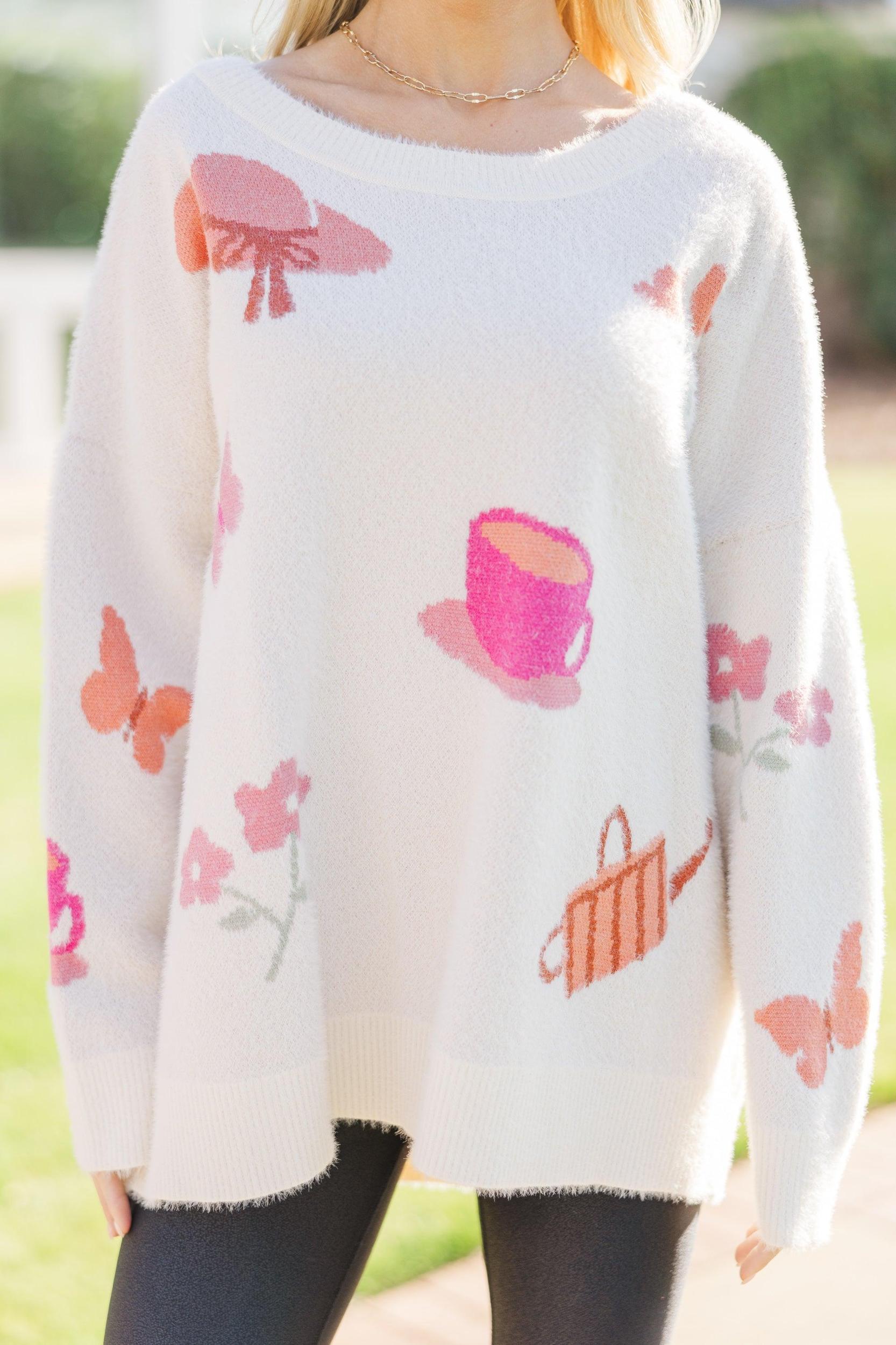 Let's Get Moving Cream Cottagecore Sweater Female Product Image