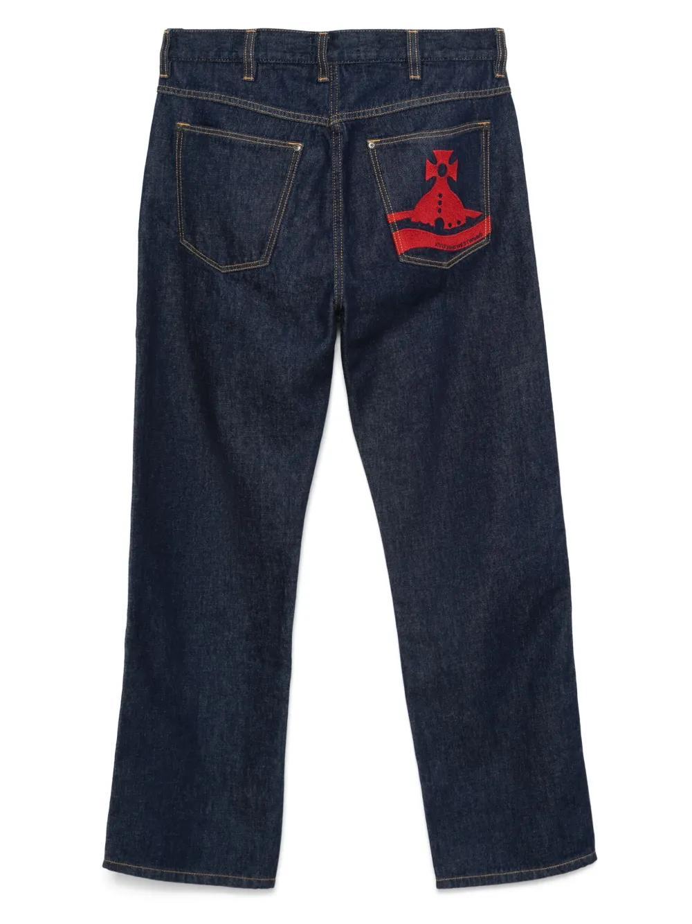 embroidered straight jeans Product Image