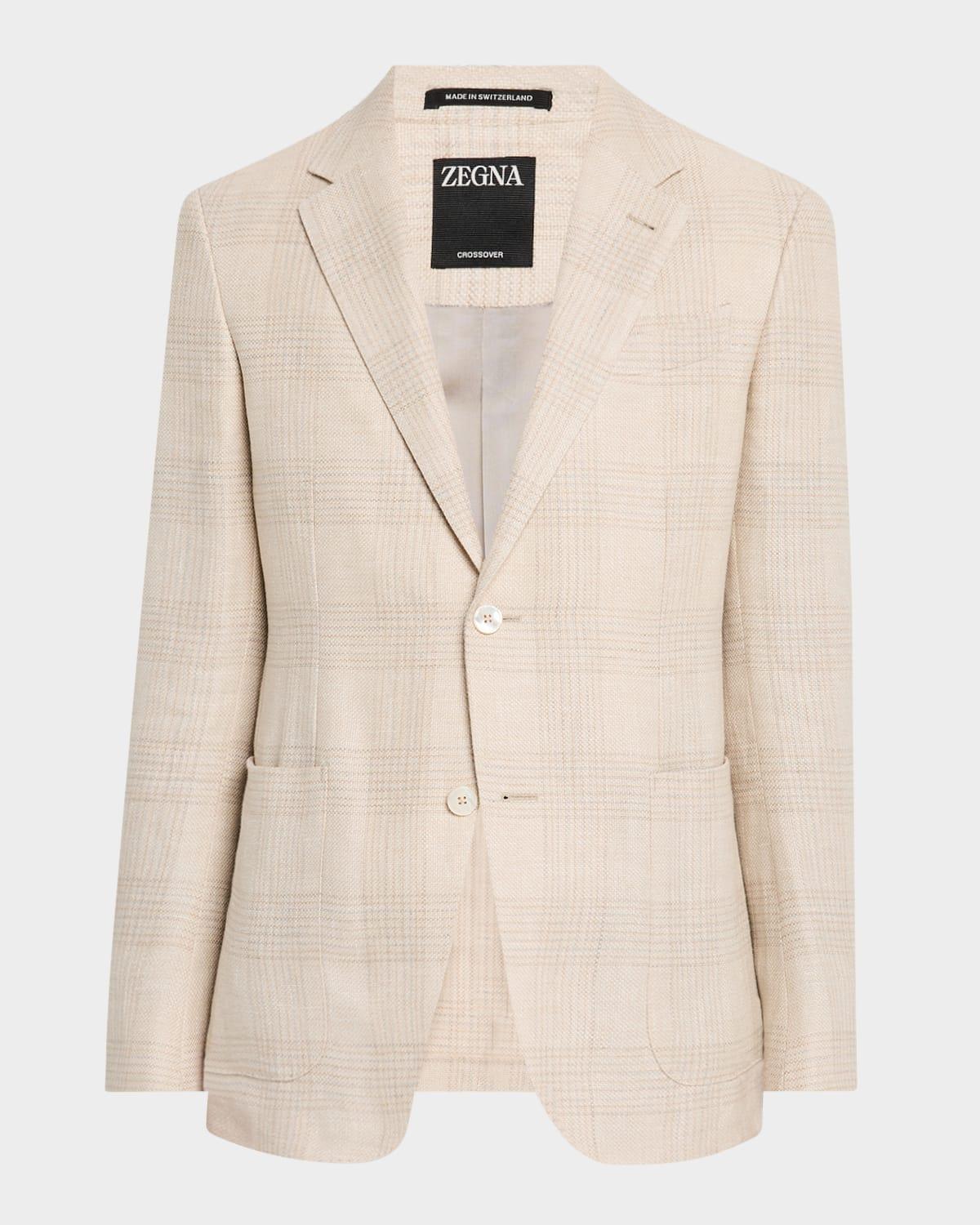Mens Tonal Plaid Crossover Sport Coat Product Image