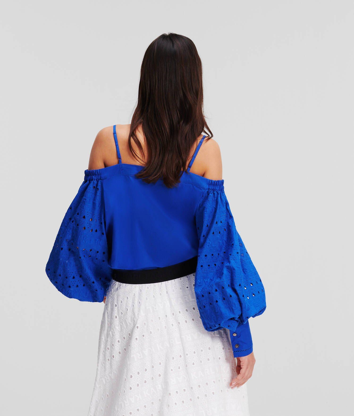 BRODERIE ANGLAISE OFF-SHOULDER SHIRT Product Image