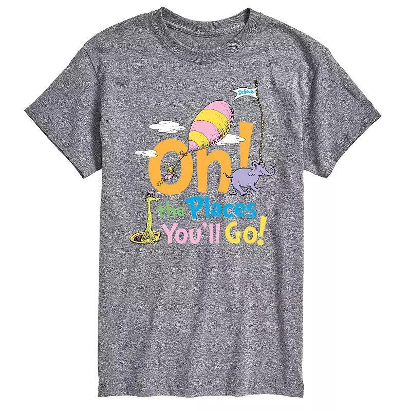 Big & Tall Dr. Seuss Places You'll Go Tee, Men's, Size: 4XB, Gray Product Image