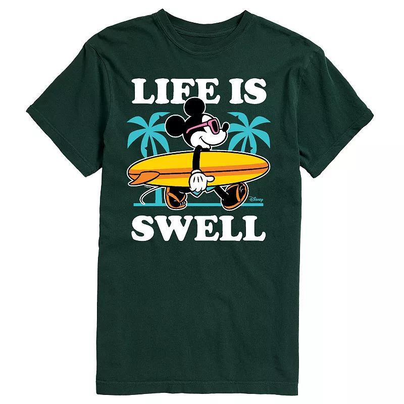 Disneys Mickey Mouse Mens Palm Trees Life Is Swell Graphic Tee Product Image