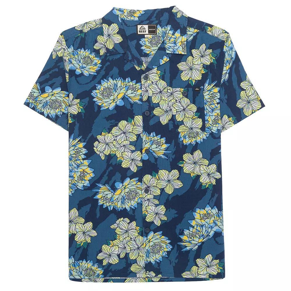 Men's REEF Printed Woven Top, Size: Large, Blue Product Image