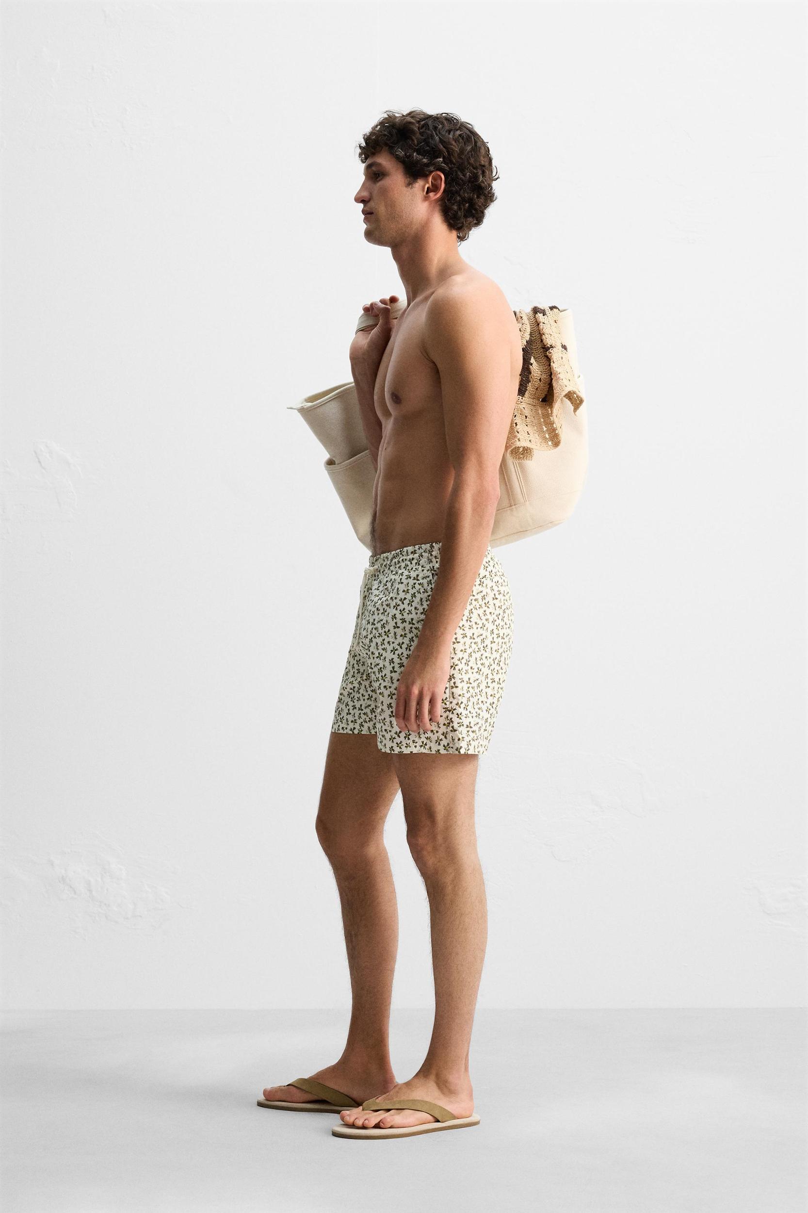 FLORAL PRINT MID-LENGTH SWIMSUIT Product Image
