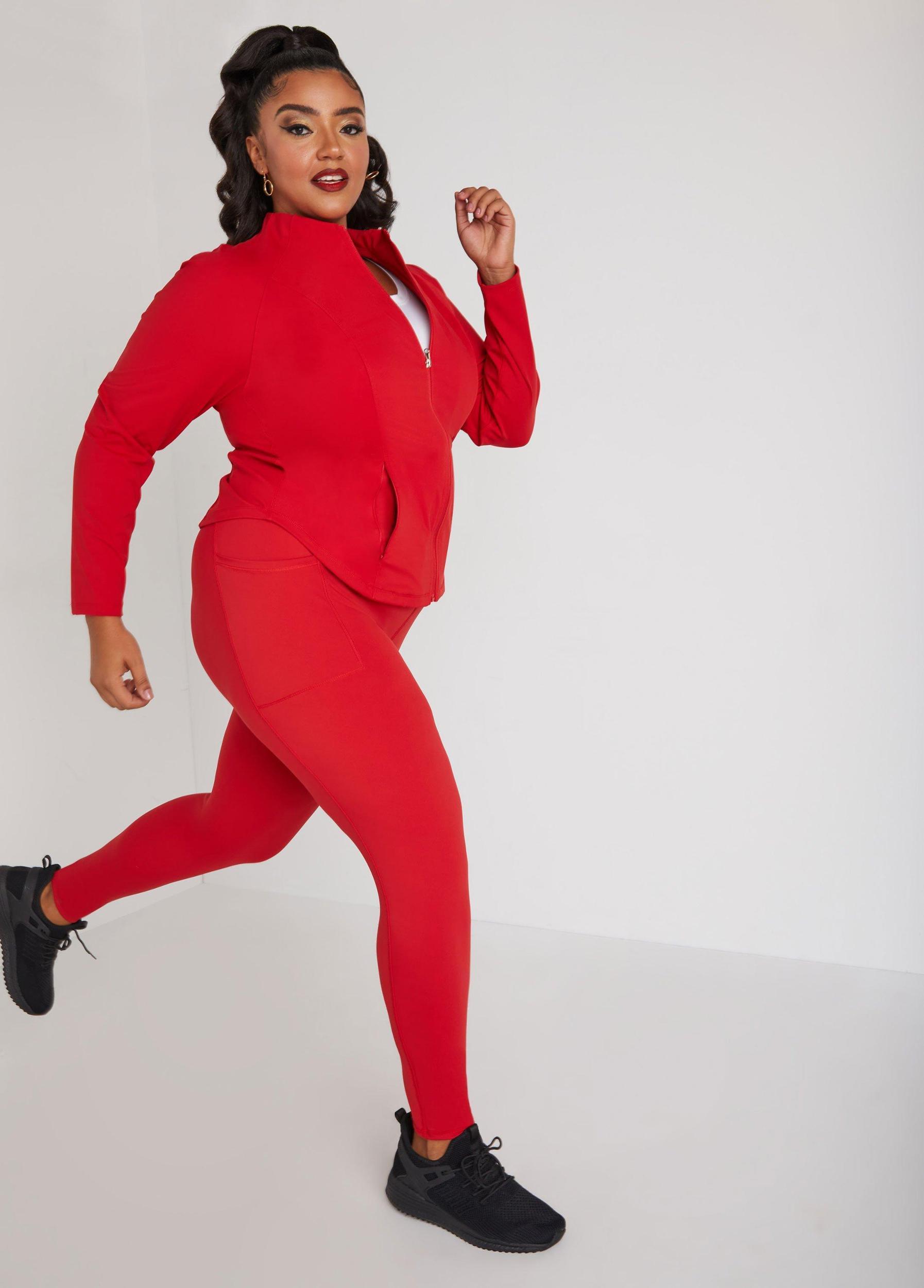 Plus Size Zip Front Athletic Jacket Ashley Stewart Product Image
