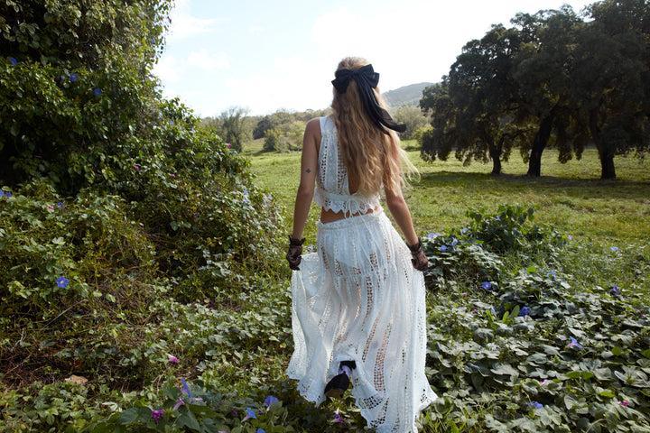 Tracy Maxi Skirt — White Product Image