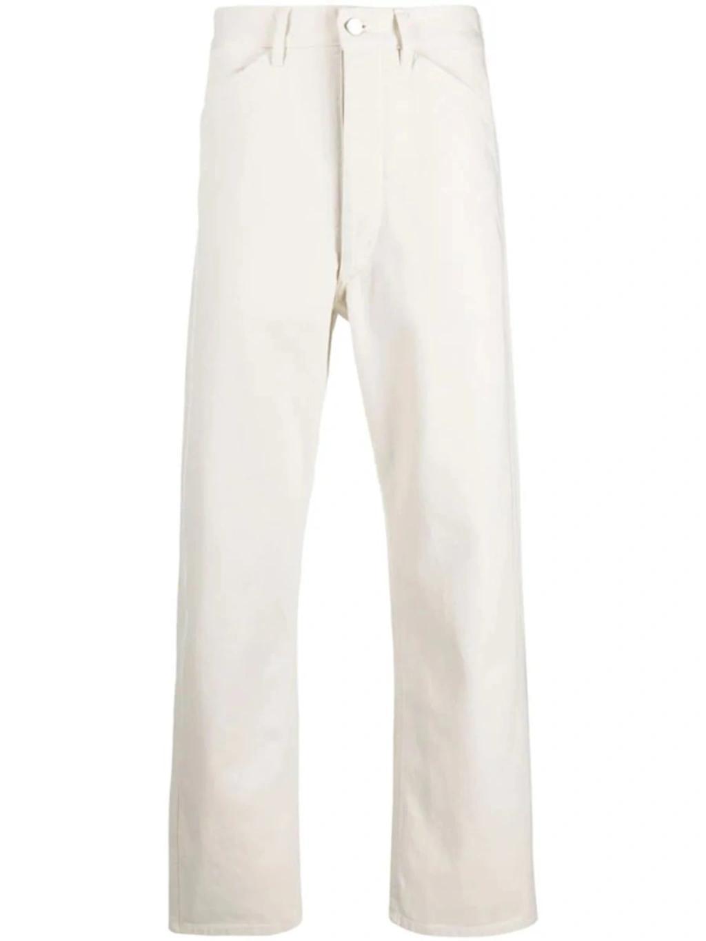 LEMAIRE White Seamless Straight Leg Jeans In Neutrals Product Image