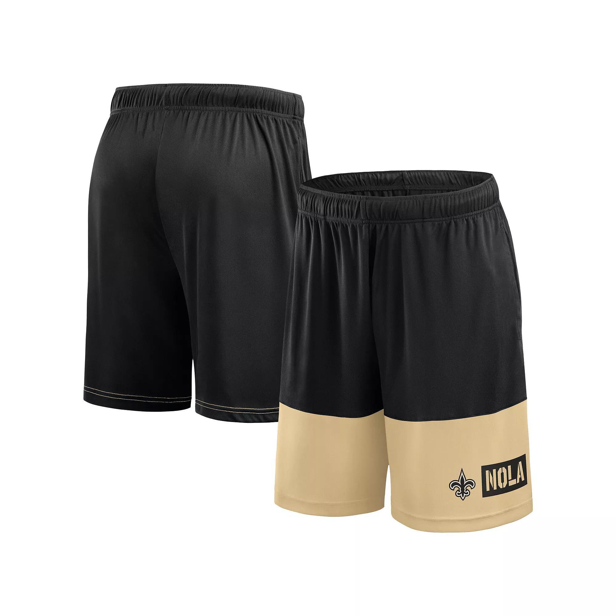 Men's Fanatics Black/Gold New Orleans Saints Best of the Best Performance Shorts, Size: 4XB Product Image