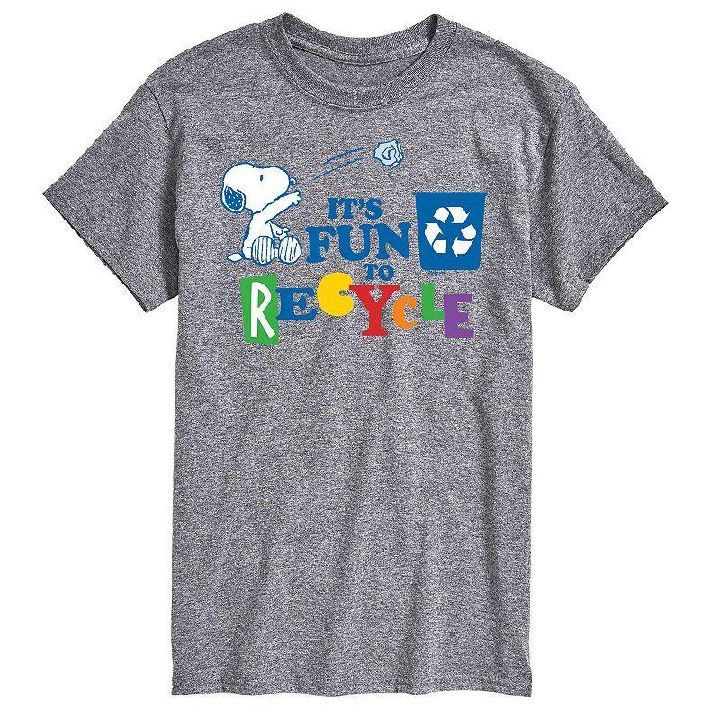 Men's Peanuts Its Fun To Recycle Tee, Size: Large, Gray Product Image
