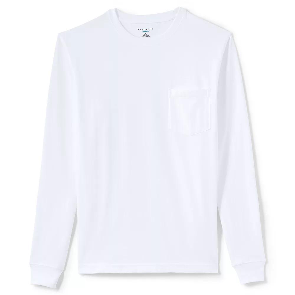Big & Tall Lands End Long Sleeve Super Pocket Tee, Mens Product Image