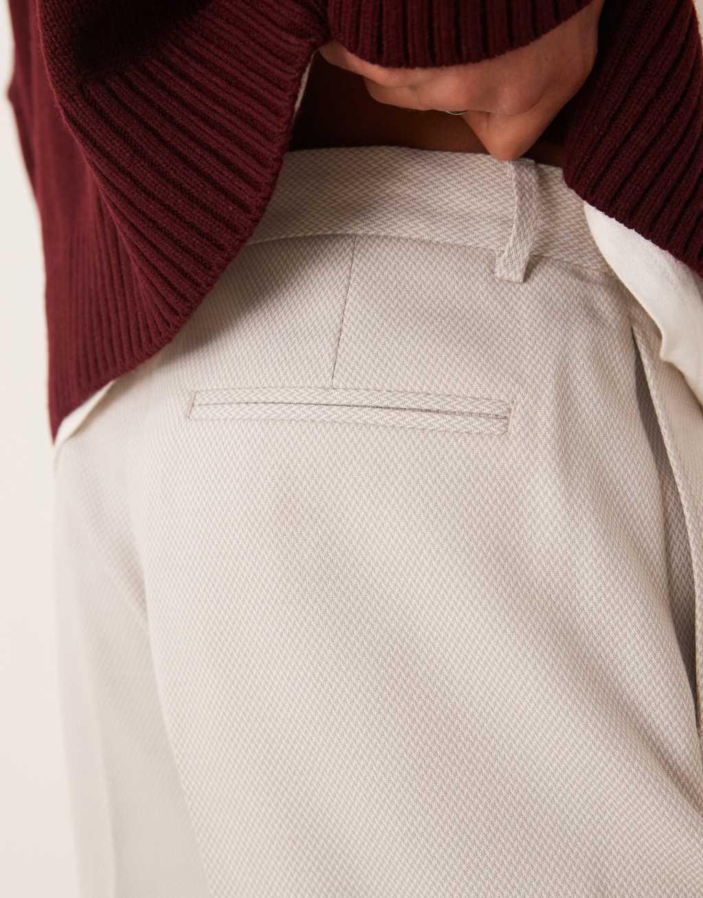 ASOS DESIGN smart oversized tapered pants in stone micro texture Product Image
