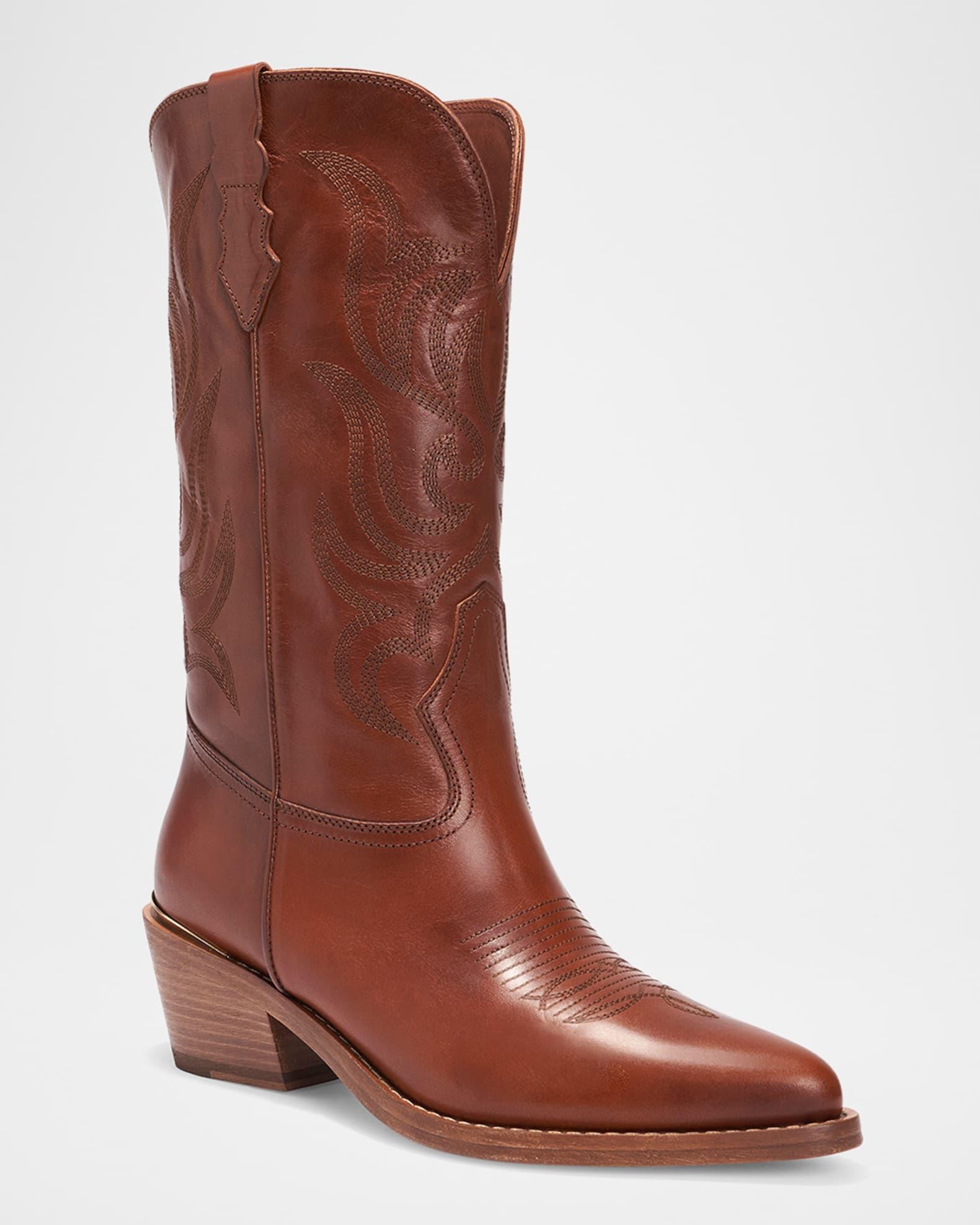 Gigi Leather Western Boots Product Image