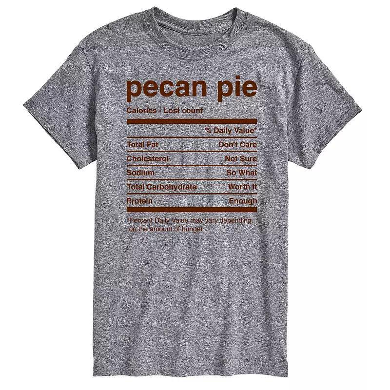 Mens Pecan Pie Nutritional Facts Graphic Tee Product Image