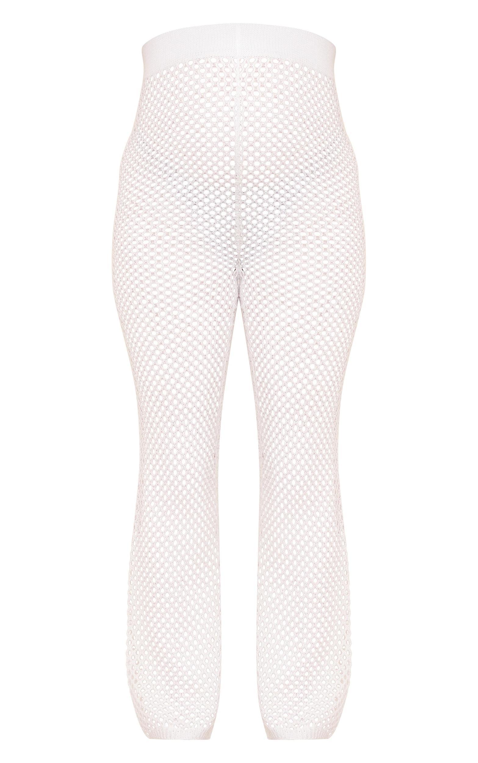 Maternity Cream Open Knitted Flared Pants Product Image
