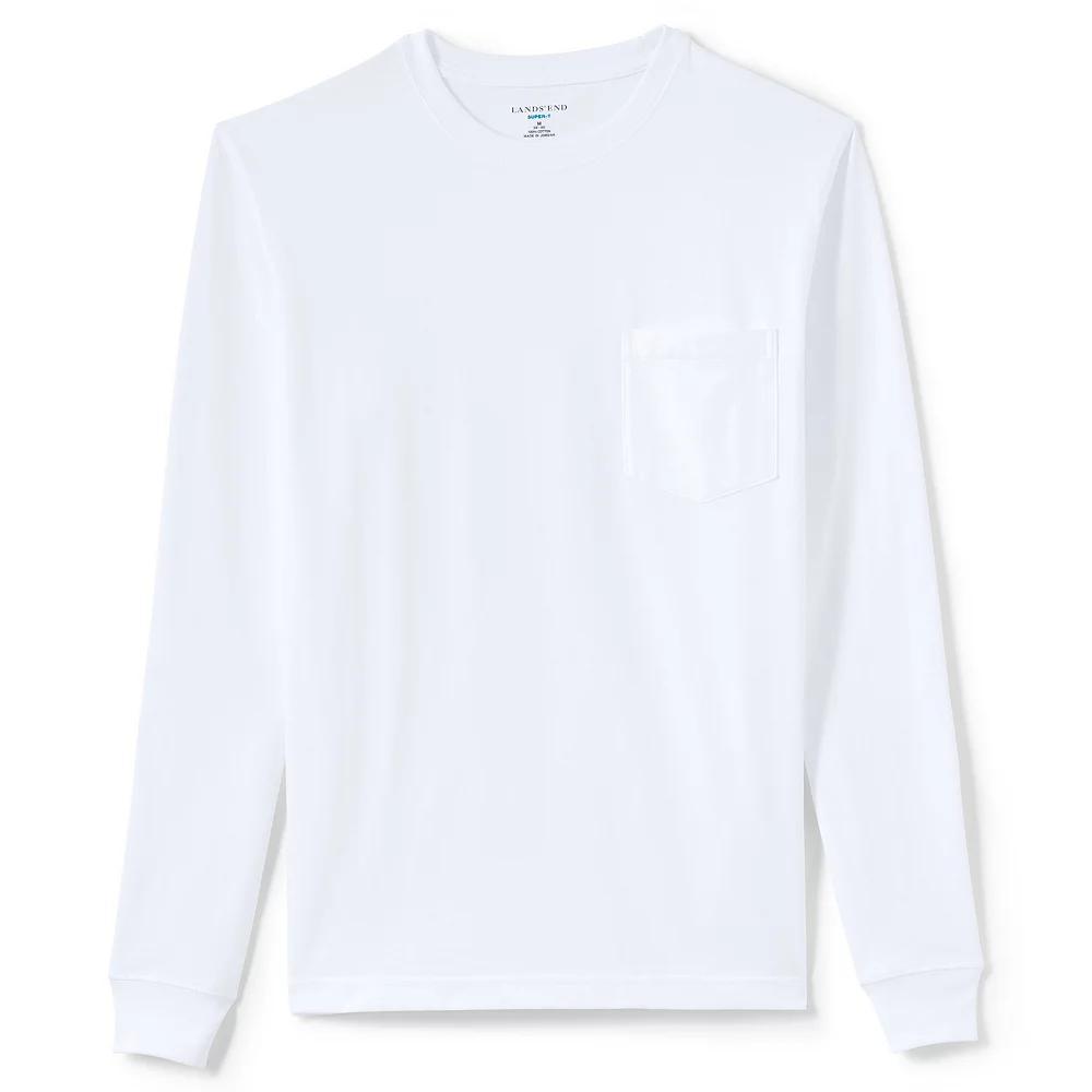 Big & Tall Lands End Long Sleeve Super Pocket Tee, Mens Product Image