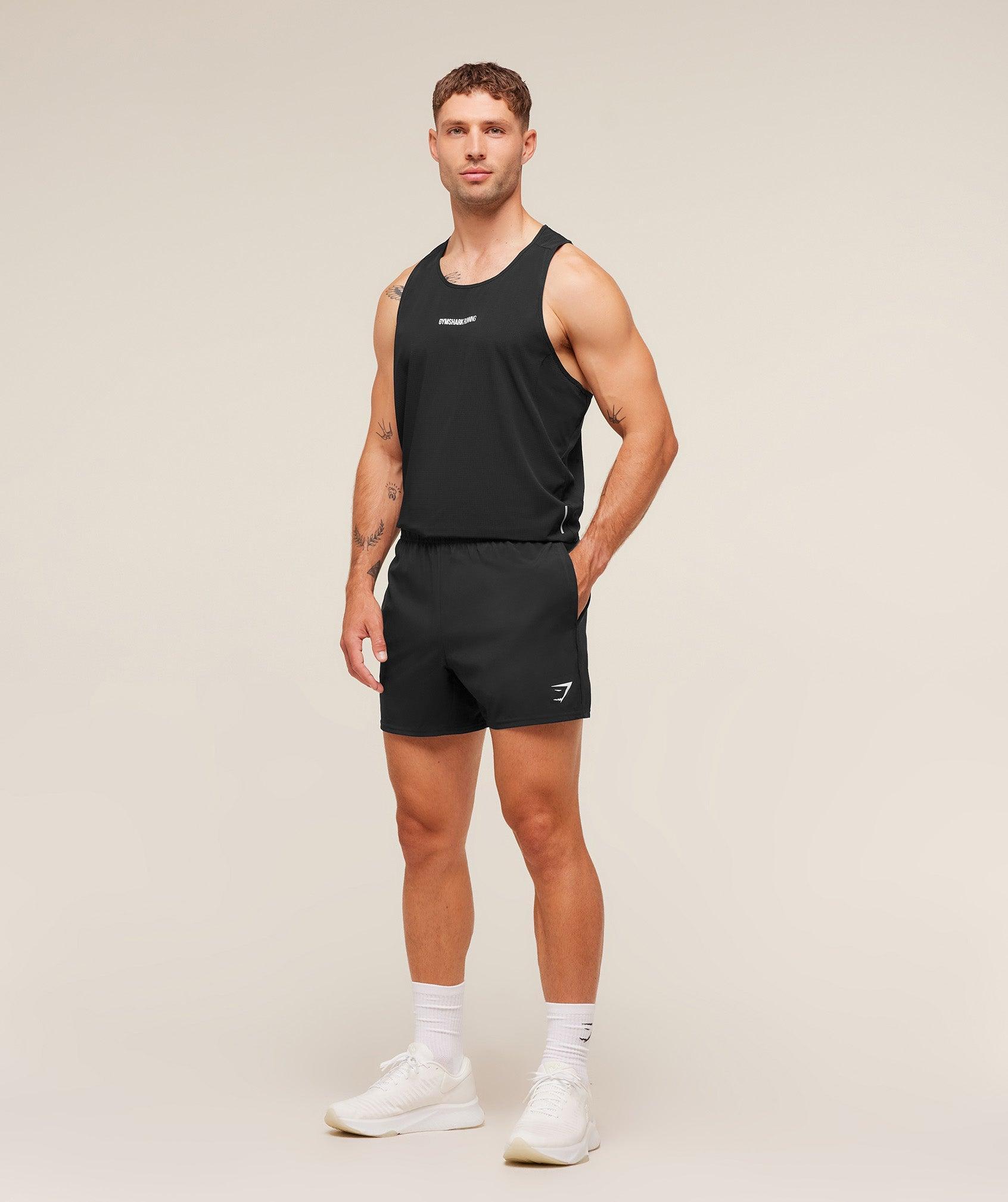Gymshark Running Tank - Black Male Product Image