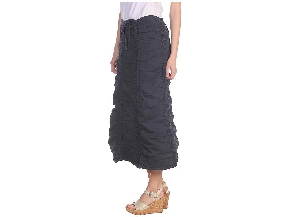 XCVI Stretch Poplin Double Shirred Panel Skirt (Anchor Navy) Women's Skirt Product Image