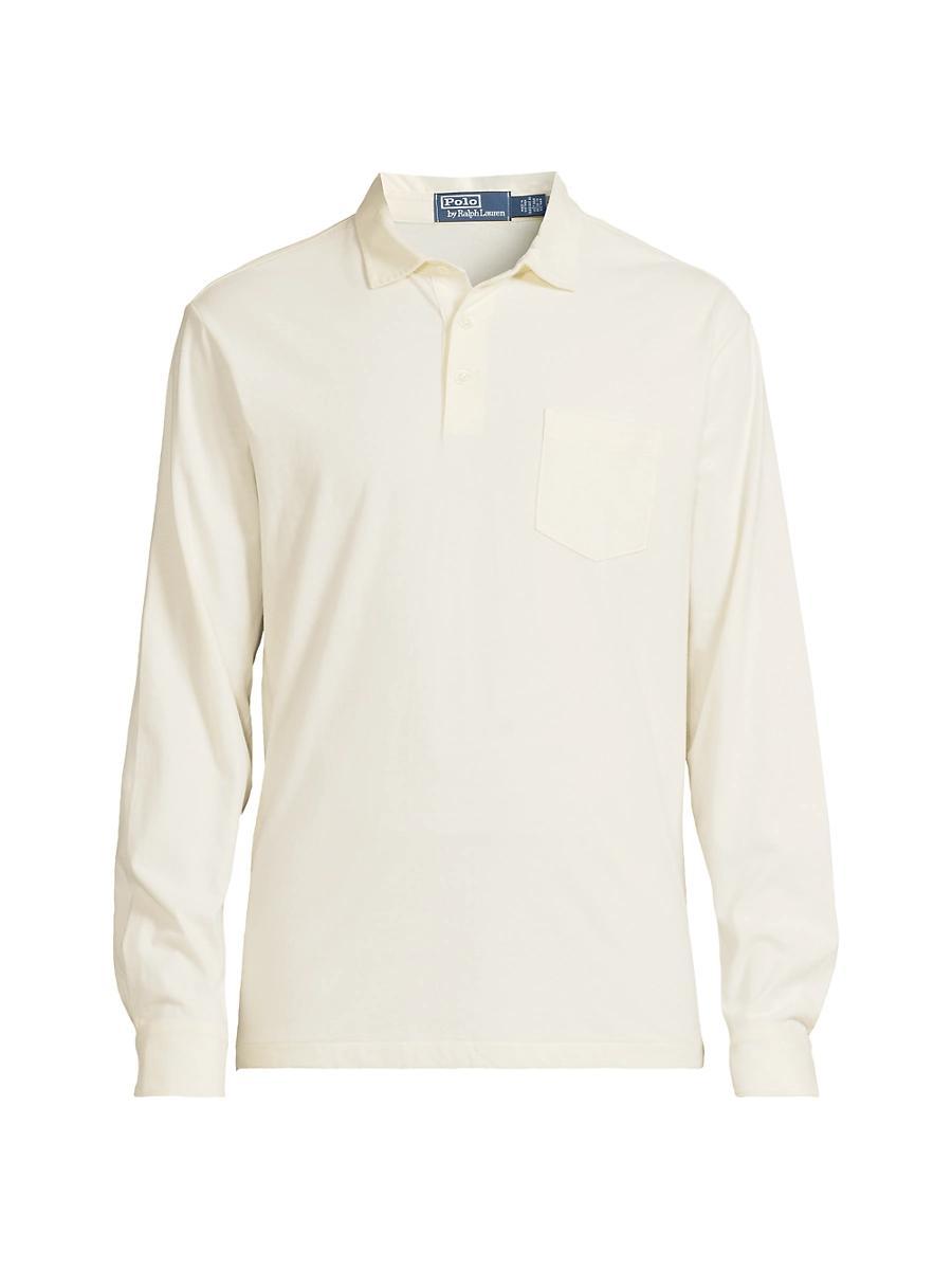 Mens Classic-Fit Sueded Jersey Polo Shirt Product Image