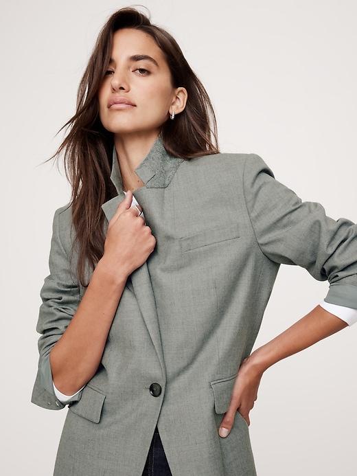 Slim Italian Wool Blazer Product Image