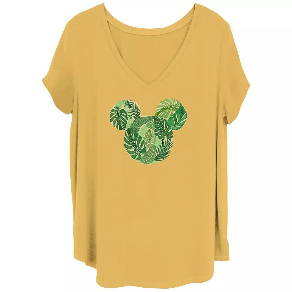 Disney's Mickey Mouse Tropical Mickey Juniors' Plus Graphic Tee, Women's, Size: 4XL, Brown Product Image