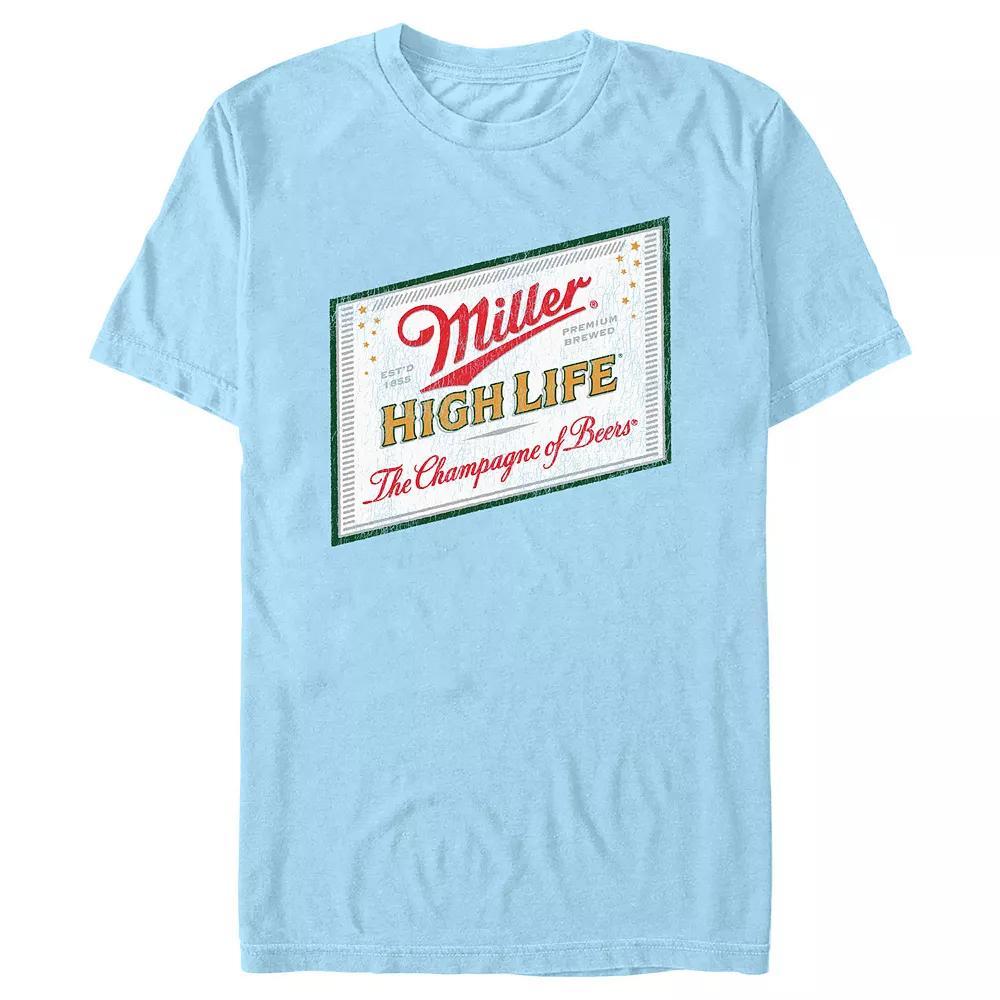 Men's Coors Light Miller High Life Label Graphic Tee, Size: Small, Athletic Grey Product Image